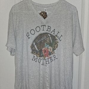 Woman's Bella Canvas  Football MOM T shirt Size Large